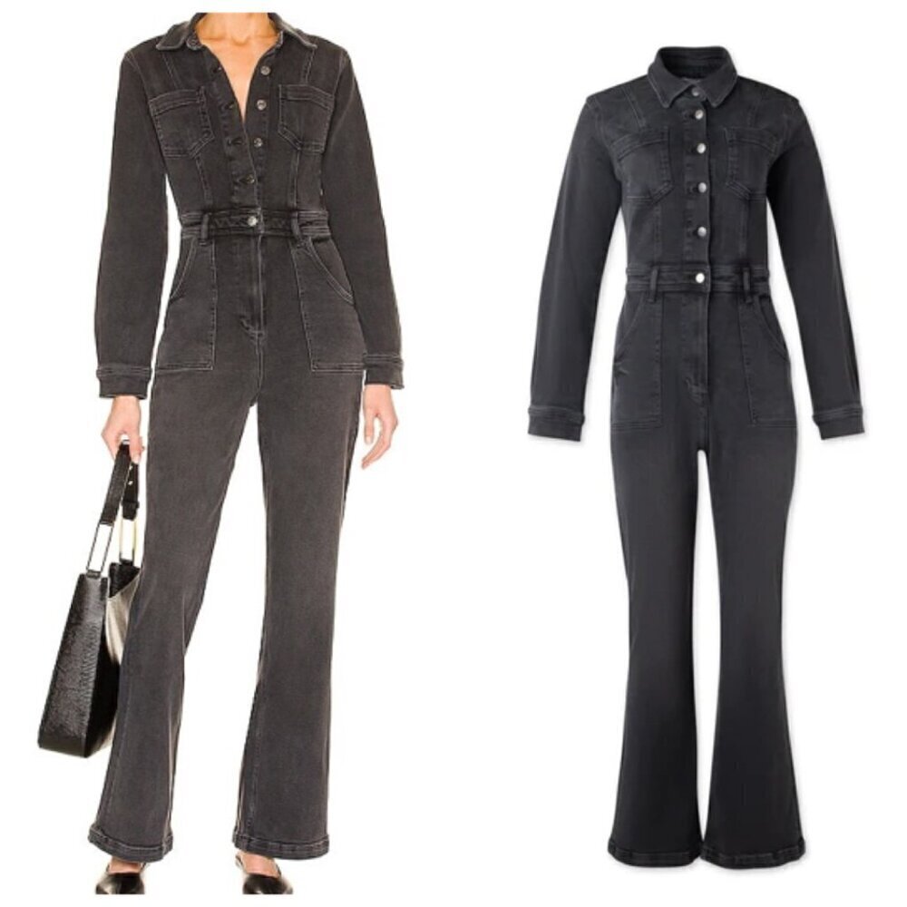 Boyish The Roman Fitted Jumpsuit Small In Black Wash Moonfleet